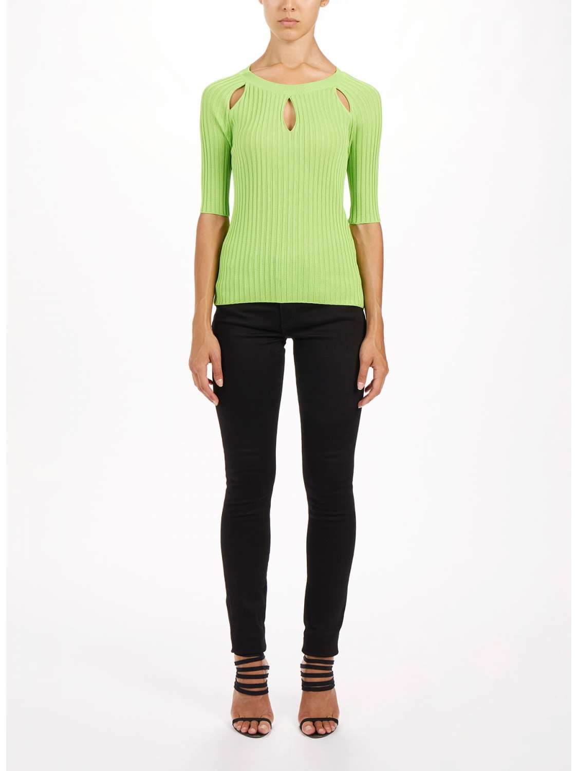Round neck with teardrop...