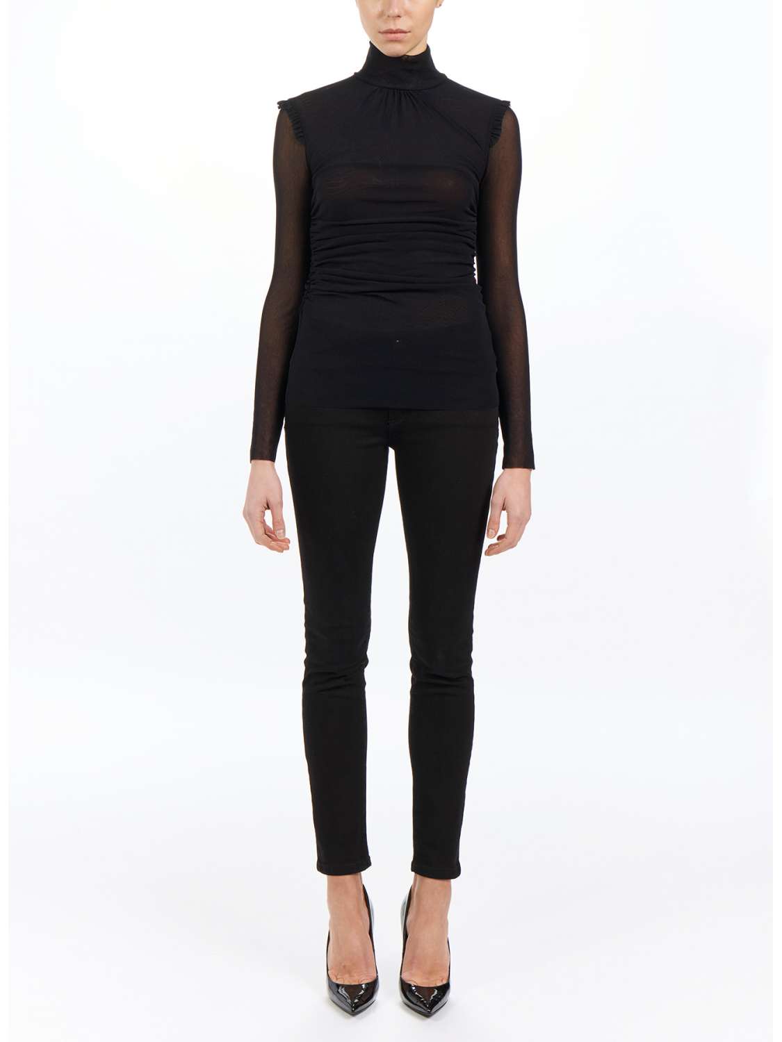 Tulle turtleneck top