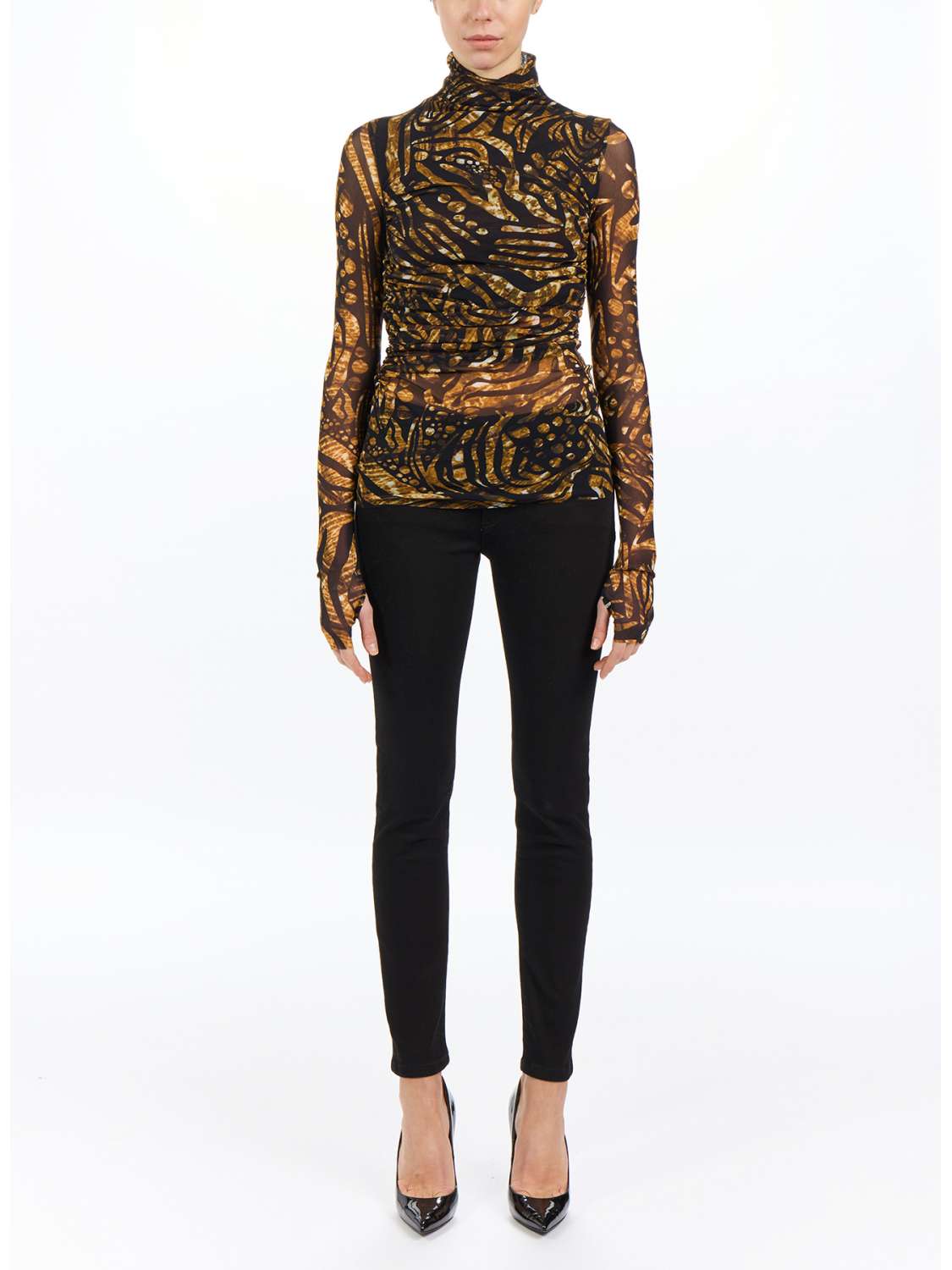 Tulle turtle neck top