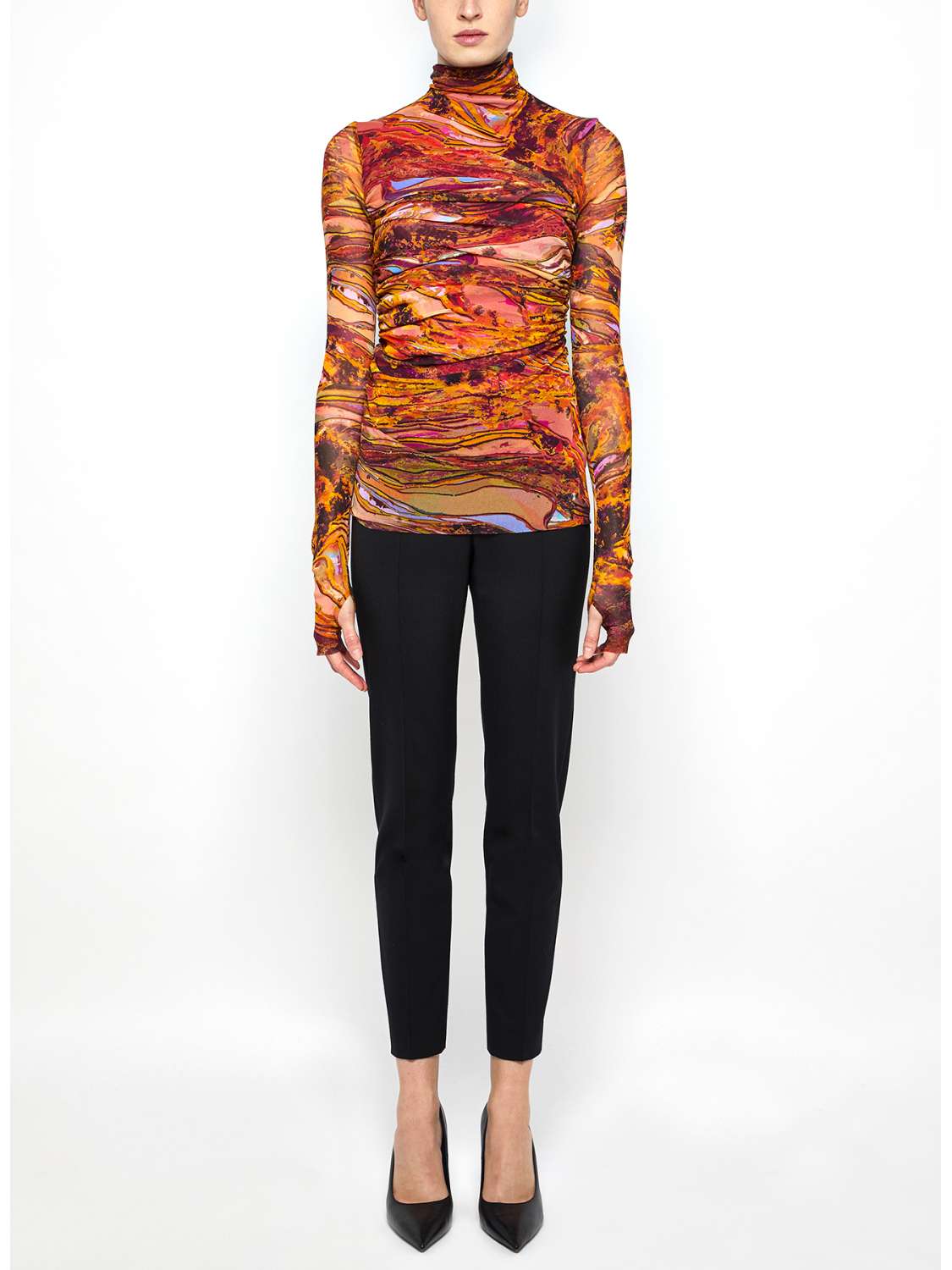 Tulle turtle neck top