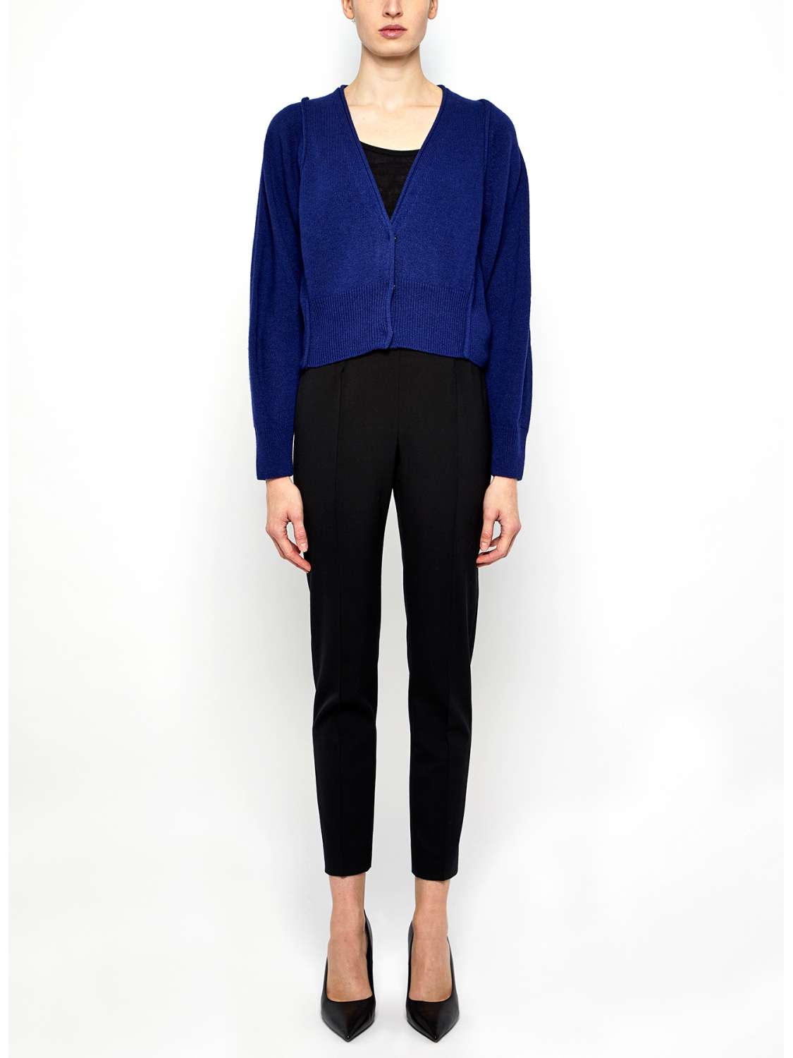 Wool blend cropped cardigan