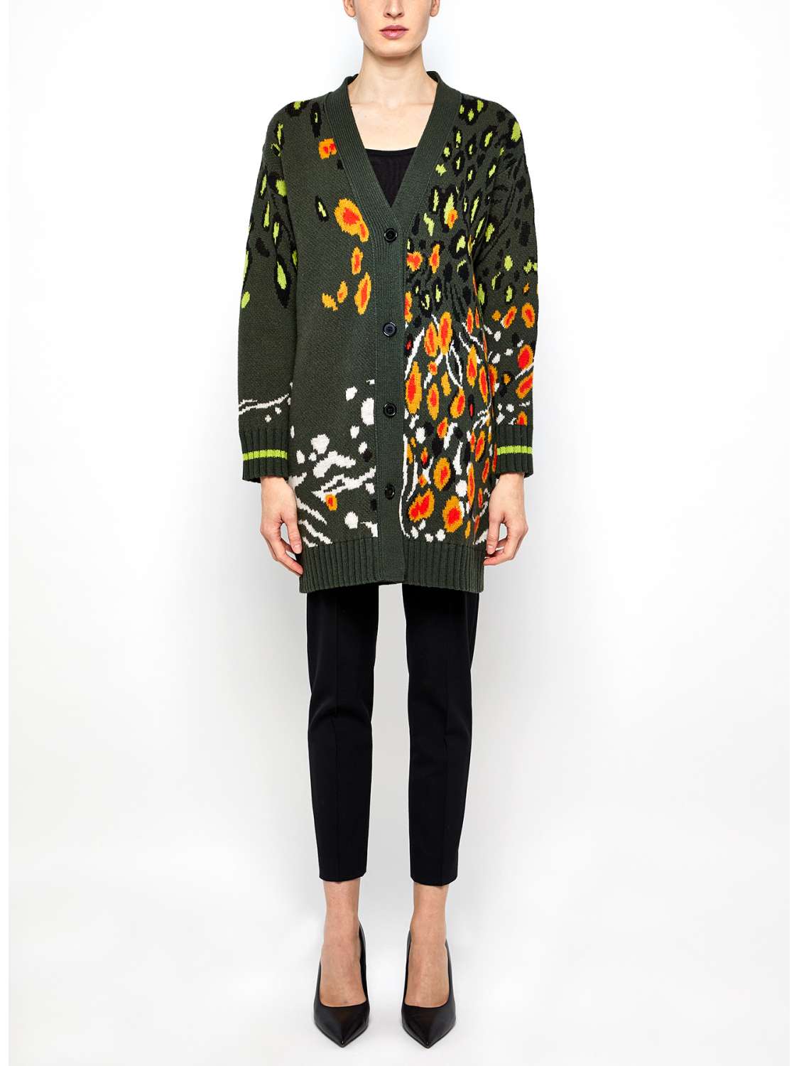 Wool blend long cardigan